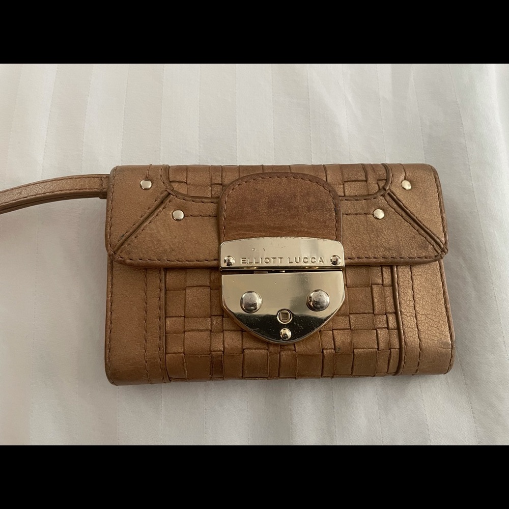 Elliott Lucca Metallic Bronze clutch wallet
